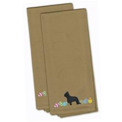 Picture of Carolines Treasures CK1616TNTWE Briard Easter Tan Embroidered Kitchen Towel - Set of 2