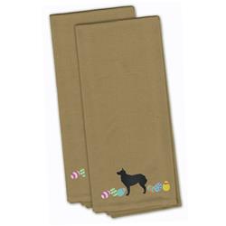 Picture of Carolines Treasures CK1630TNTWE Croatian Sheepdog Easter Tan Embroidered Kitchen Towel - Set of 2