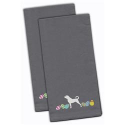 Picture of Carolines Treasures CK1599GYTWE Anatolian Shepherd Easter Gray Embroidered Kitchen Towel - Set of 2