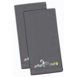 Picture of Carolines Treasures CK1605GYTWE Bearded Collie Easter Gray Embroidered Kitchen Towel - Set of 2