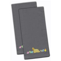 Picture of Carolines Treasures CK1627GYTWE Cocker Spaniel Easter Gray Embroidered Kitchen Towel - Set of 2