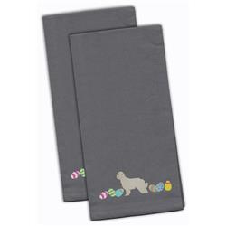 Picture of Carolines Treasures CK1650GYTWE Great Pyrenees Easter Gray Embroidered Kitchen Towel - Set of 2