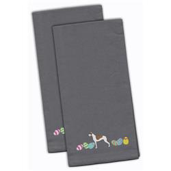 Picture of Carolines Treasures CK1651GYTWE Greyhound Easter Gray Embroidered Kitchen Towel - Set of 2