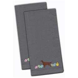 Picture of Carolines Treasures CK1652GYTWE Irish Setter Easter Gray Embroidered Kitchen Towel - Set of 2