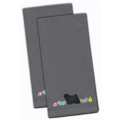 Picture of Carolines Treasures CK1676GYTWE Puli Easter Gray Embroidered Kitchen Towel - Set of 2