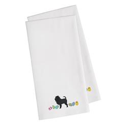 Picture of Carolines Treasures CK1591WHTWE Affenpinscher Easter White Embroidered Kitchen Towel - Set of 2