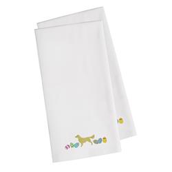 Picture of Carolines Treasures CK1647WHTWE Golden Retriever Easter White Embroidered Kitchen Towel - Set of 2