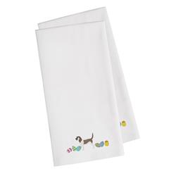 Picture of Carolines Treasures CK1648WHTWE Grand Basset Griffon Easter White Embroidered Kitchen Towel - Set of 2