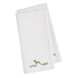Picture of Carolines Treasures CK1655WHTWE Italian Greyhound Easter White Embroidered Kitchen Towel - Set of 2
