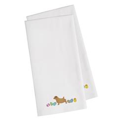 Norfolk Terrier Easter White Embroidered Kitchen Towel - Set of 2