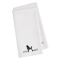 Poodle Easter White Embroidered Kitchen Towel - Set of 2
