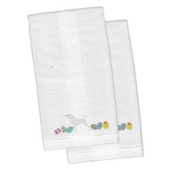Picture of Carolines Treasures CK1599KTEMB Anatolian Shepherd Easter White Embroidered Plush Hand Towel - Set of 2