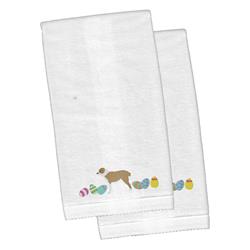 Picture of Carolines Treasures CK1623KTEMB Central Asian Shepherd Easter White Embroidered Plush Hand Towel - Set of 2