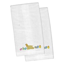 Picture of Carolines Treasures CK1627KTEMB Cocker Spaniel Easter White Embroidered Plush Hand Towel - Set of 2