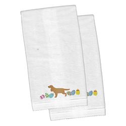 Picture of Carolines Treasures CK1637KTEMB English Cocker Spaniel Easter White Embroidered Plush Hand Towel - Set of 2