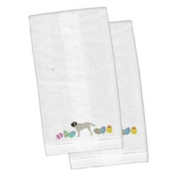 Picture of Carolines Treasures CK1638KTEMB English Mastiff Easter White Embroidered Plush Hand Towel - Set of 2