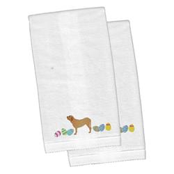 Picture of Carolines Treasures CK1641KTEMB Fila Brasileiro Easter White Embroidered Plush Hand Towel - Set of 2