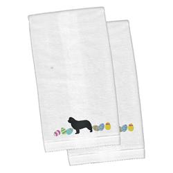Newfoundland Easter White Embroidered Plush Hand Towel - Set of 2