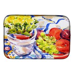 Picture of Carolines Treasures 6037DDM Apples, Plums & Grapes With Flowers Dish Drying Mat