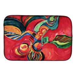 Picture of Carolines Treasures 6043DDM Red Flowers & Berries Dish Drying Mat