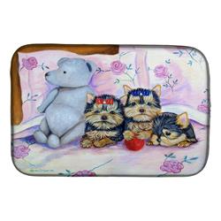 Yorkie Puppies three in a Row Dish Drying Mat