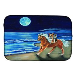Corgi Beach Ride on Horse Dish Drying Mat