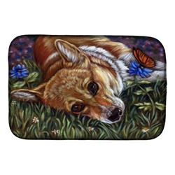 7325DDM Corgi Pastel Butterfly Dish Drying Mat