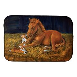 7329DDM Corgi Sunrise With Colt Dish Drying Mat