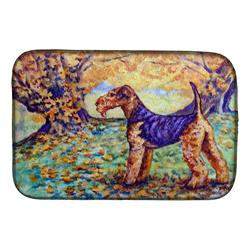 7343DDM Autumn Airedale Terrier Dish Drying Mat