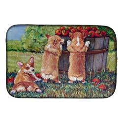 Picture of Carolines Treasures 7351DDM Apple Helper Corgis Dish Drying Mat
