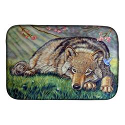 Picture of Carolines Treasures 7356DDM Wolf & Hummingbird Dish Drying Mat