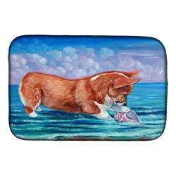 Picture of Carolines Treasures 7407DDM Corgi Sea Shell Find Dish Drying Mat