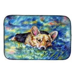 Picture of Carolines Treasures 7409DDM Corgi Tuckered Out Dish Drying Mat