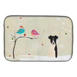 Christmas Presents Between Friends Smooth Fox Terrier Dish Drying Mat