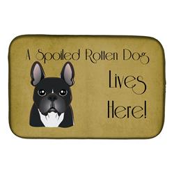 French Bulldog Spoiled Dog Lives Here Dish Drying Mat