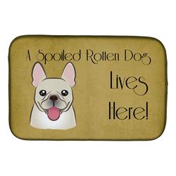 French Bulldog Spoiled Dog Lives Here Dish Drying Mat