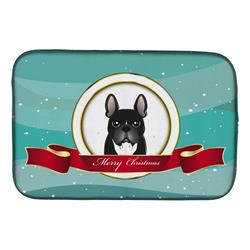 French Bulldog Merry Christmas Dish Drying Mat