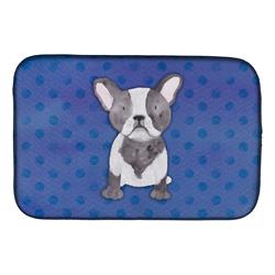French Bulldog Polkadot Watercolor Dish Drying Mat