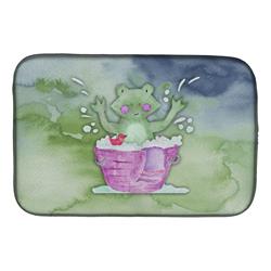Frog Bathing Watercolor Dish Drying Mat