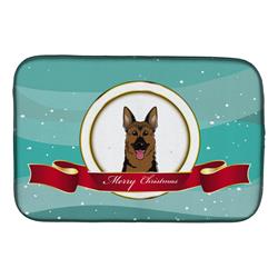 German Shepherd Merry Christmas Dish Drying Mat