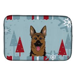 BB1707DDM Winter Holiday German Shepherd Dish Drying Mat
