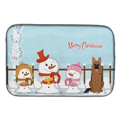 Merry Christmas Carolers German Shepherd Dish Drying Mat