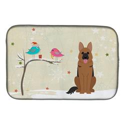 Christmas Presents Between Friends German Shepherd Dish Drying Mat