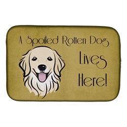 Golden Retriever Spoiled Dog Lives Here Dish Drying Mat