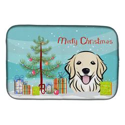 Christmas Tree & Golden Retriever Dish Drying Mat