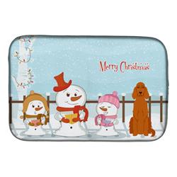 Merry Christmas Carolers Irish Setter Dish Drying Mat