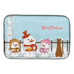 Merry Christmas Carolers Irish Terrier Dish Drying Mat