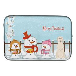 BB2396DDM Merry Christmas Carolers Irish Wolfhound Dish Drying Mat