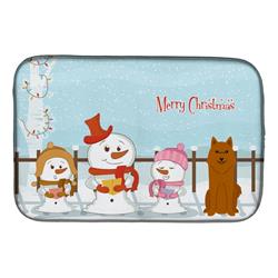 Merry Christmas Carolers Karelian Bear Dog Dish Drying Mat