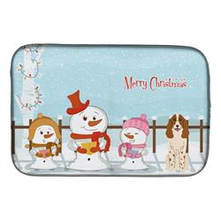 BB2362DDM Merry Christmas Carolers Russian Spaniel Dish Drying Mat